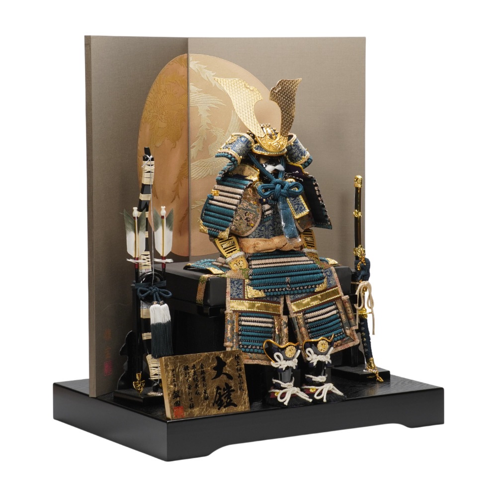 【五月人形】《限定品》7号 永遠之鎧 青緑中ベージュ威 鎧飾り | 翠鳳作