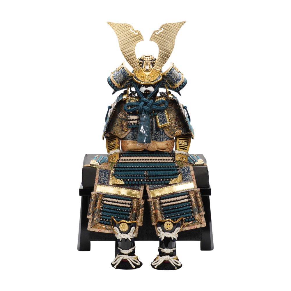 五月人形】《限定品》7号 永遠之鎧 青緑中ベージュ威 鎧飾り | 翠鳳作