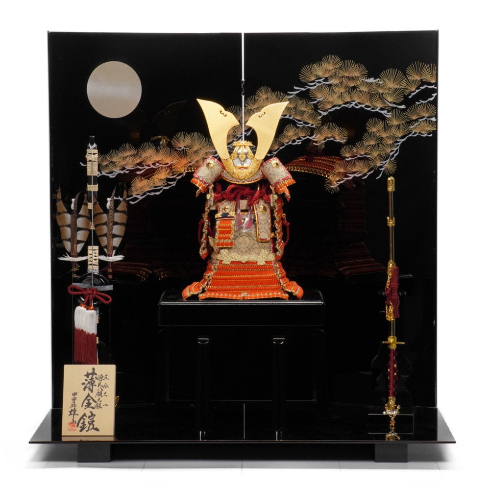 【五月人形】五分之一 源氏八領 薄金鎧 奉納鎧飾り | 雄山作