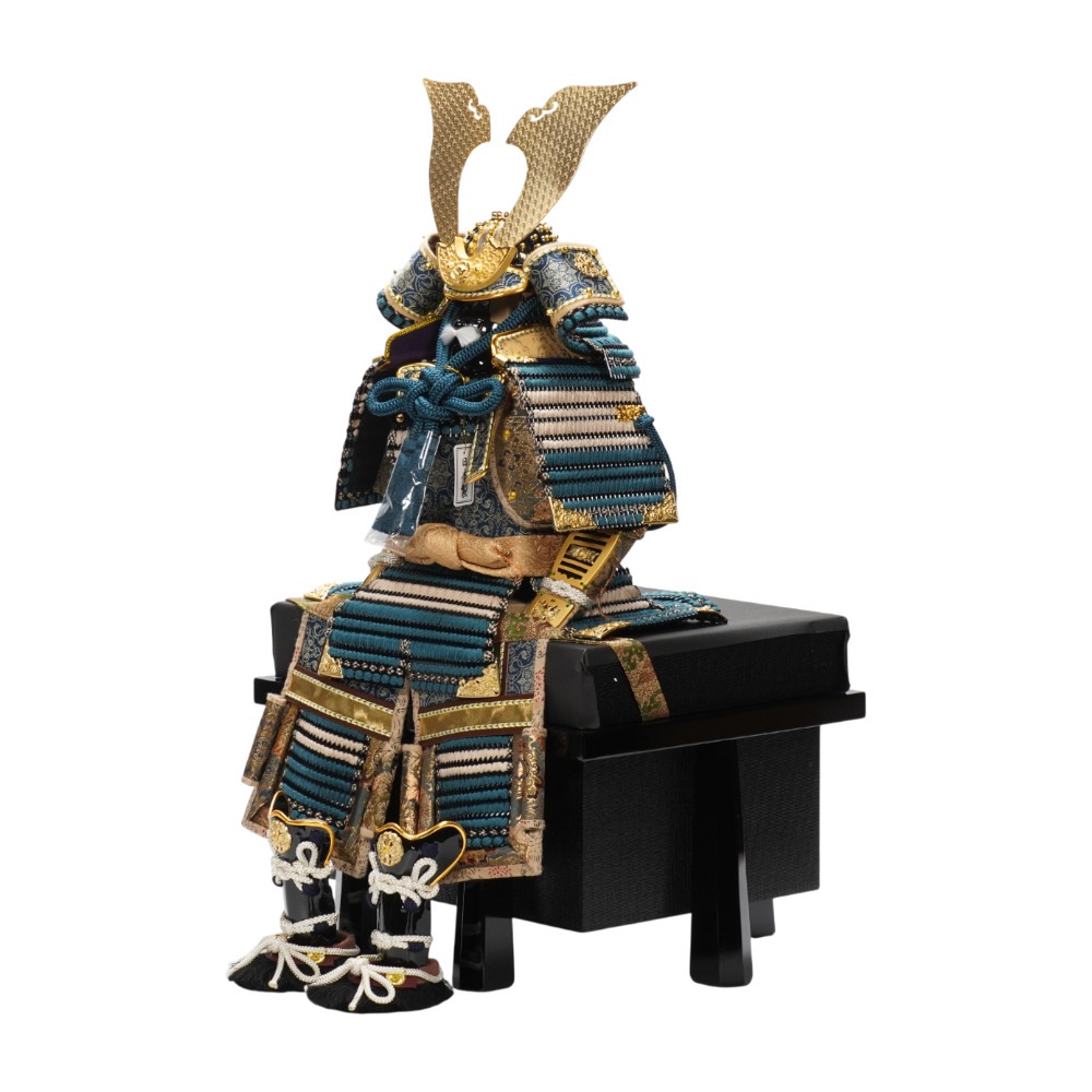 【五月人形】《限定品》7号 永遠之鎧 青緑中ベージュ威 鎧飾り | 翠鳳作
