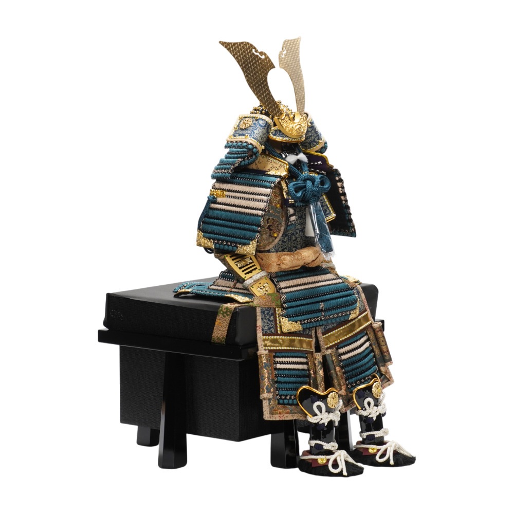 【五月人形】《限定品》7号 永遠之鎧 青緑中ベージュ威 鎧飾り | 翠鳳作