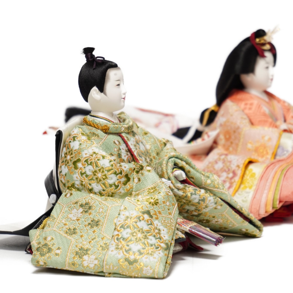 【雛人形】京十一番 平安 蜀江に唐花文様 親王揃い収納飾り | 小出松寿作