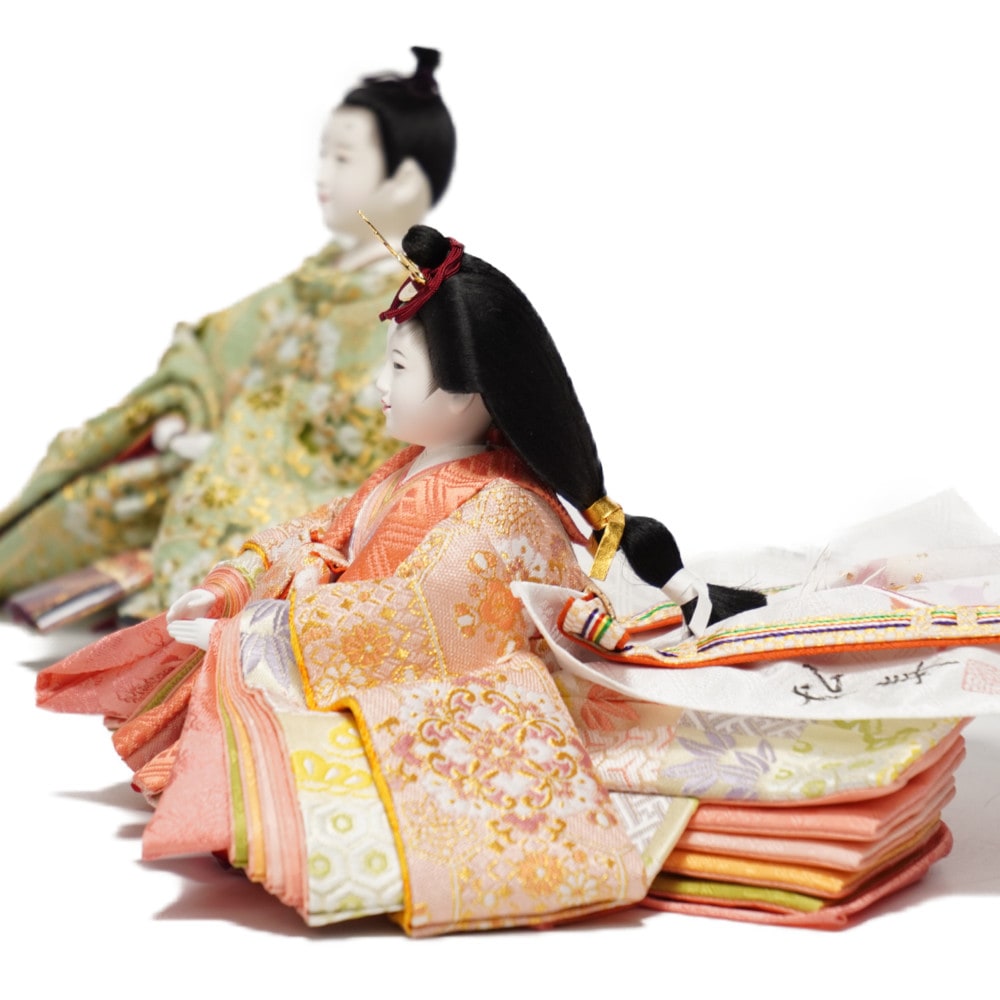 【雛人形】京十一番 平安 蜀江に唐花文様 親王揃い収納飾り | 小出松寿作