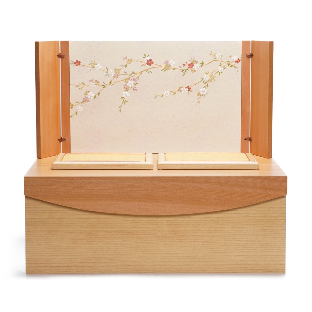【雛人形】京十一番 平安 蜀江に唐花文様 親王揃い収納飾り | 小出松寿作