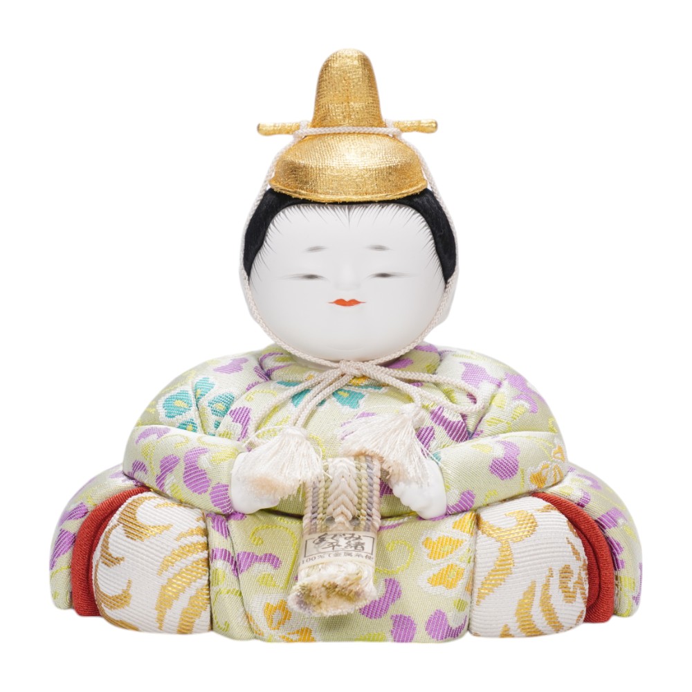 【木目込み雛人形】満月珠玉(オリジナル) 親王揃い収納飾り〈石川佳正作〉[253-072]