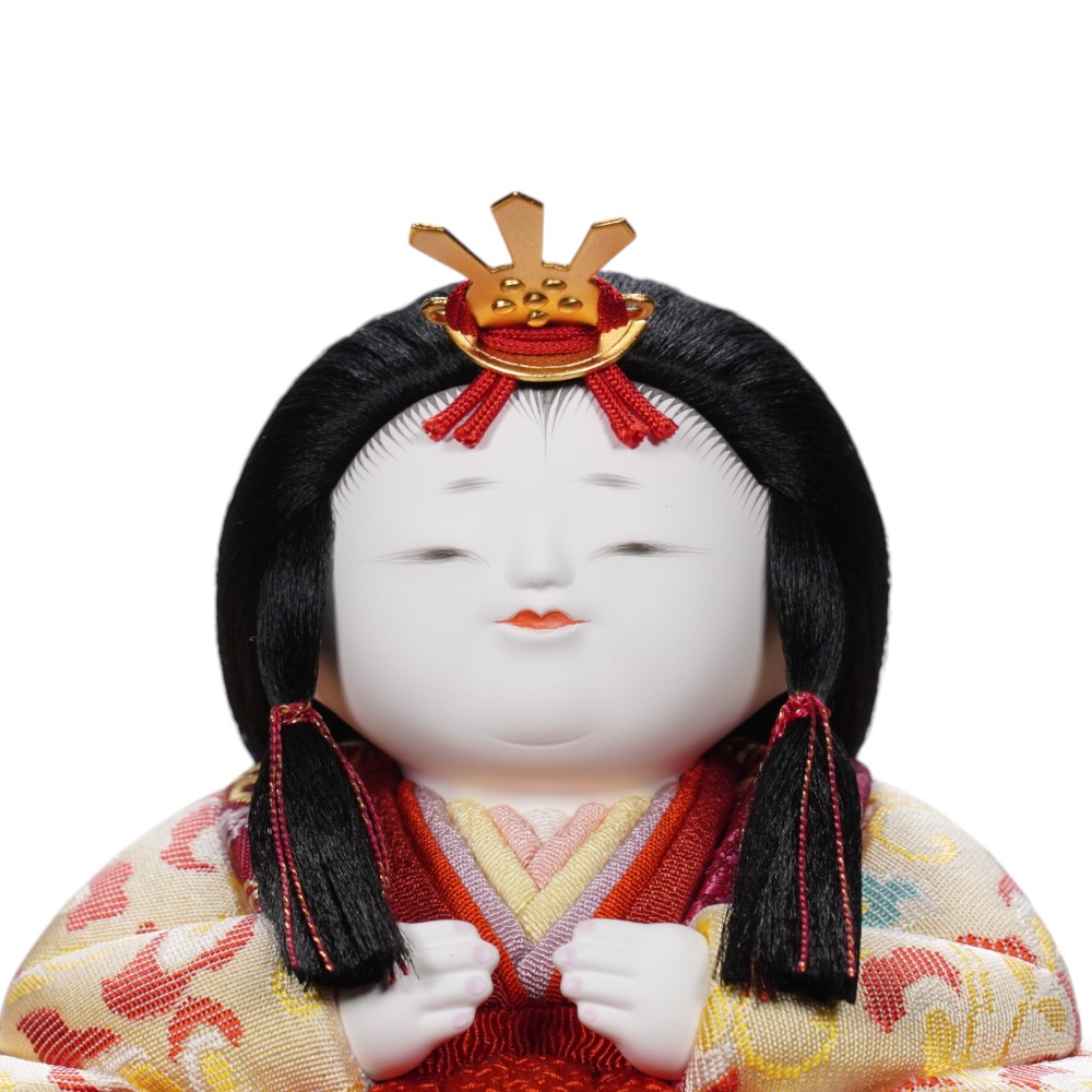 【木目込み雛人形】満月珠玉(オリジナル) 親王揃い収納飾り〈石川佳正作〉[253-072]