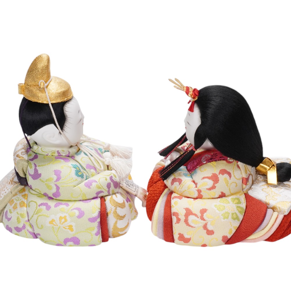 【木目込み雛人形】満月珠玉(オリジナル) 親王揃い収納飾り〈石川佳正作〉[253-072]