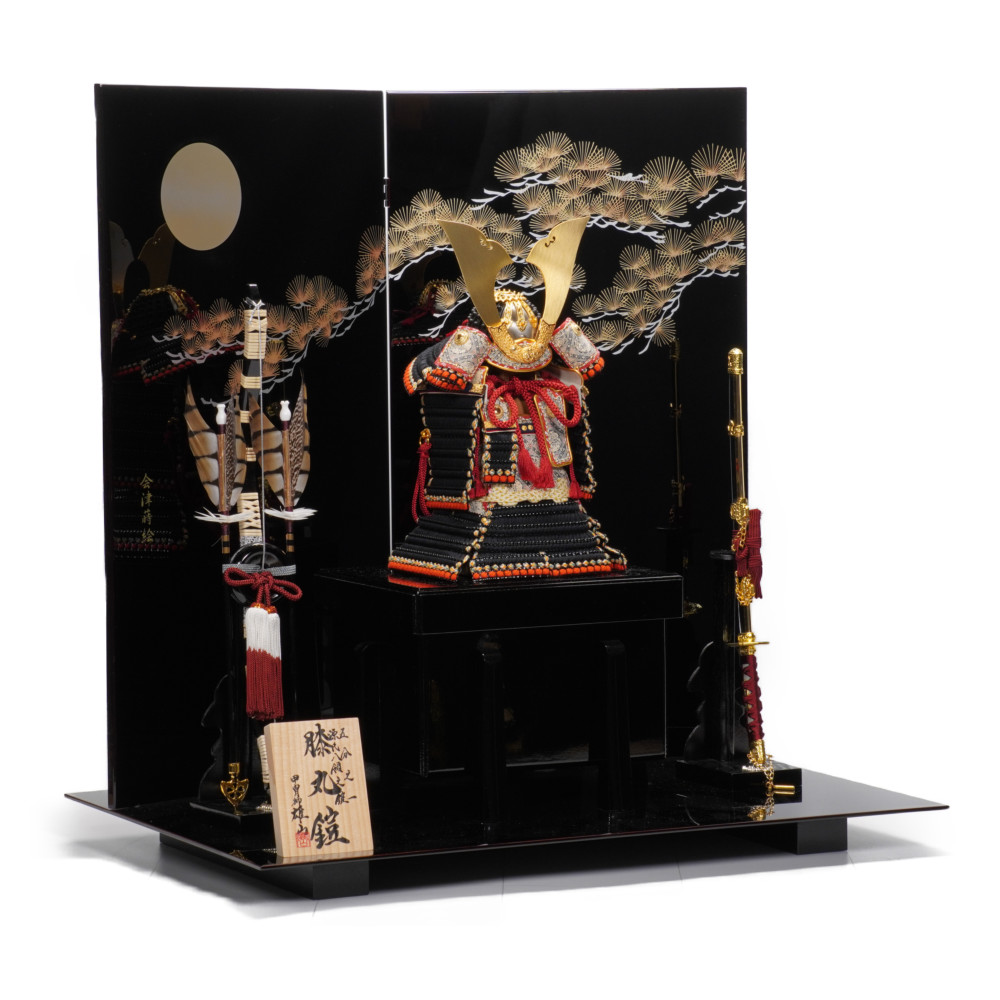 五月人形】五分之一 源氏八領 膝丸鎧 奉納鎧飾り〈雄山作〉[245