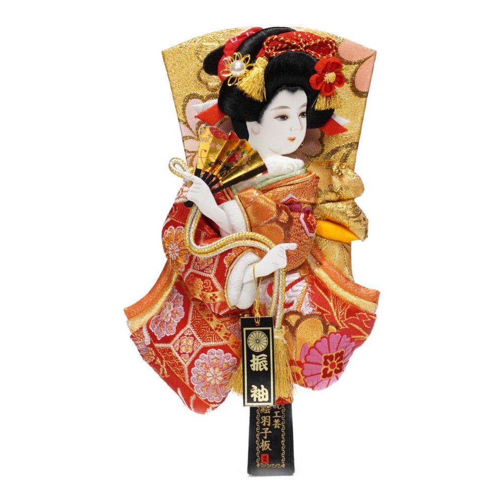 【羽子板】9号 振袖 金襴姫(赤)〈宝童作〉[222-004]