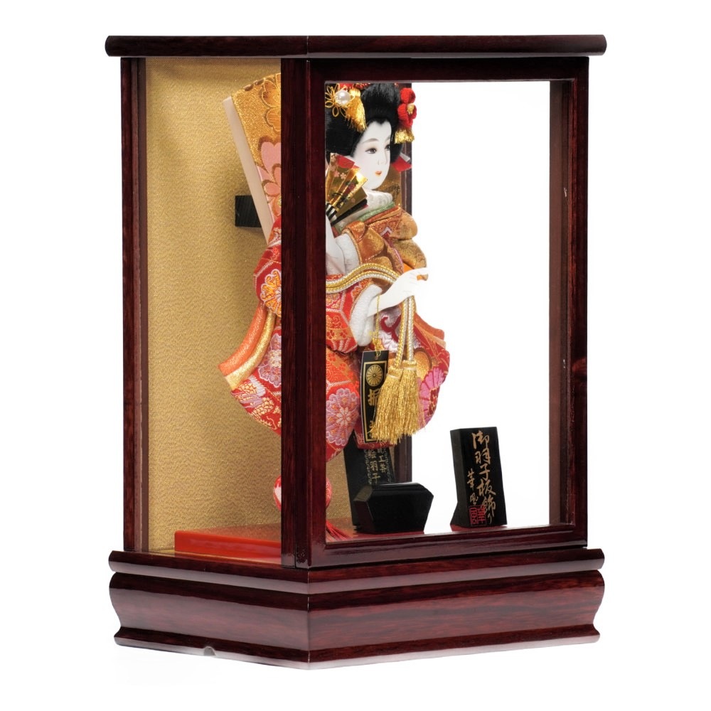 【羽子板】9号 振袖 金襴姫(赤)〈宝童作〉[222-004]