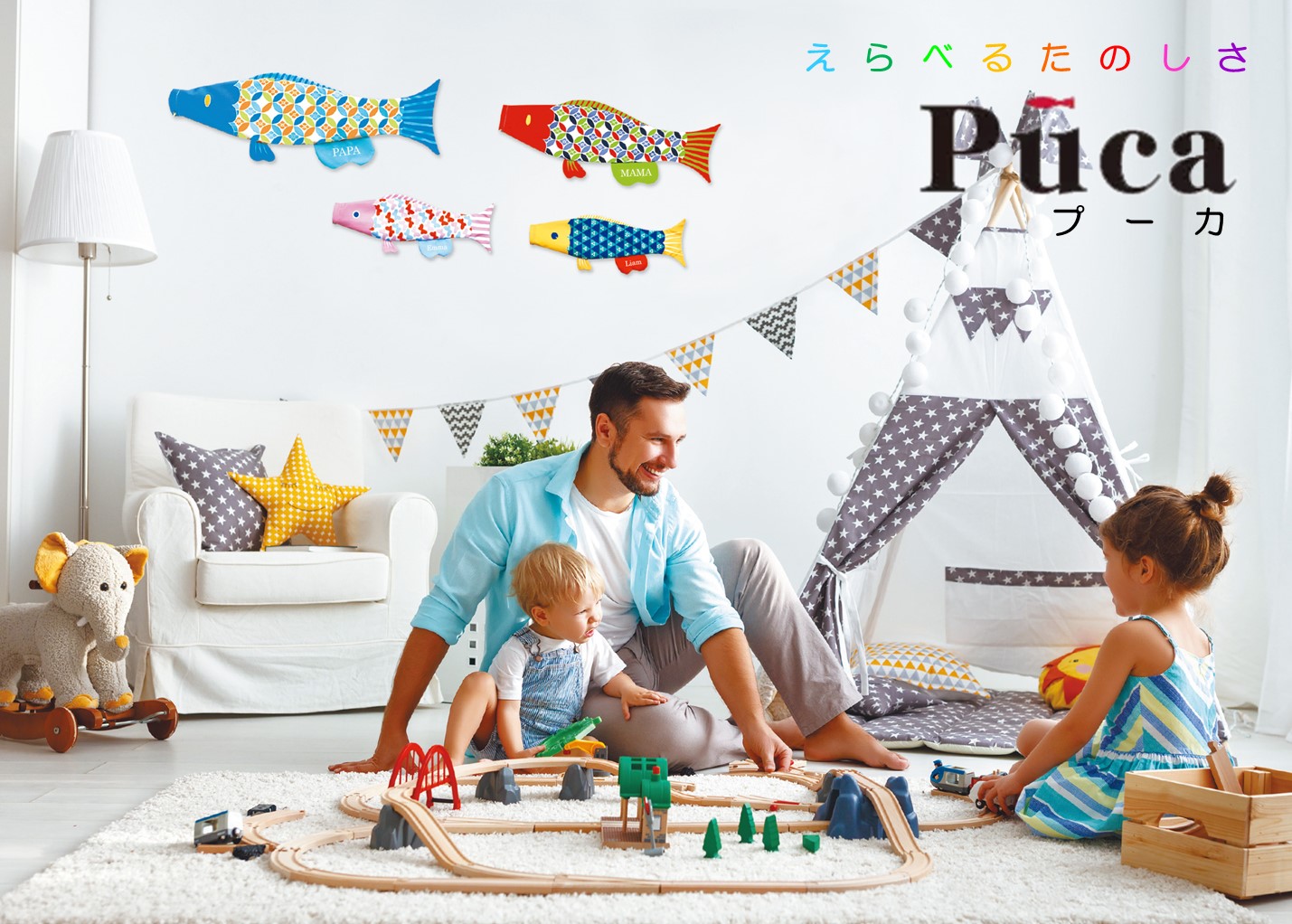 鯉のぼり】室内鯉のぼり Puca(プーカ) 旧モデル※Lサイズ〈徳永