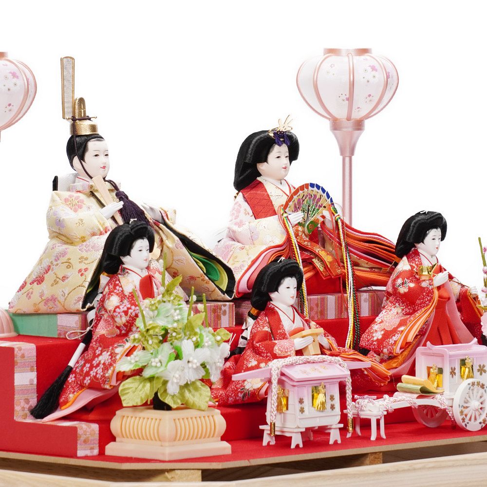 【雛人形】小三五 結芽 五人揃いアクリルケース飾り〈藤翁作〉[243-004]