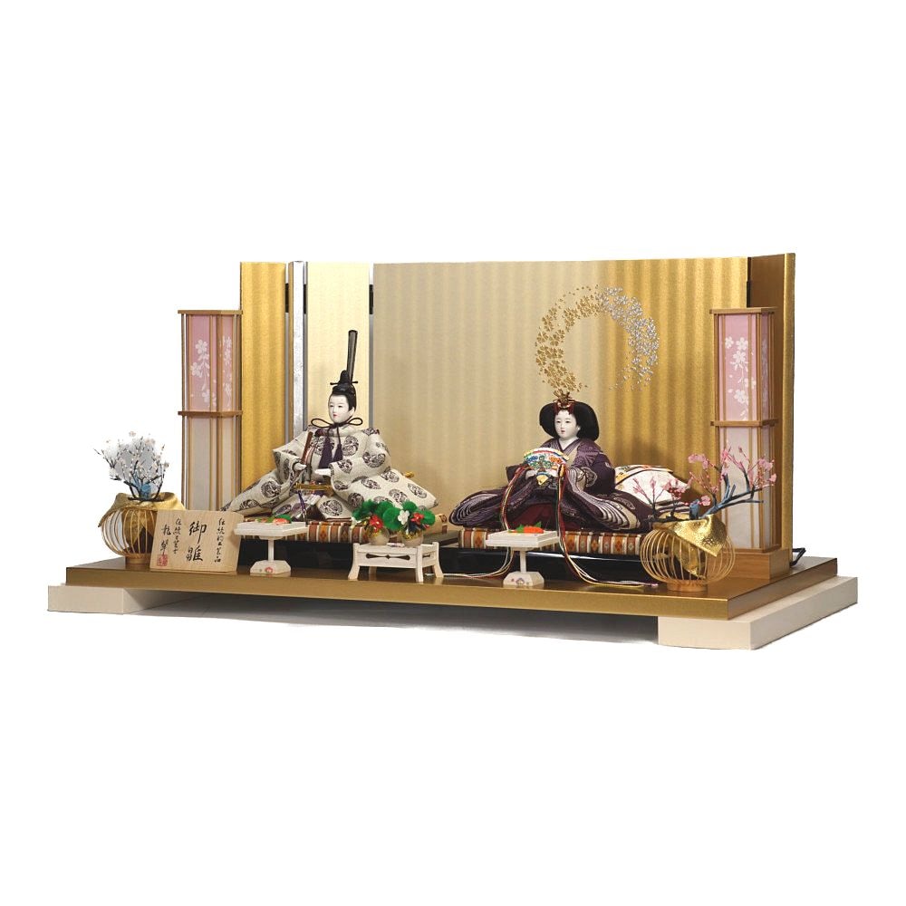 雛人形】京十番 有職(白・紫) 親王飾り | 望月龍翠作 ｜雛人形・五月