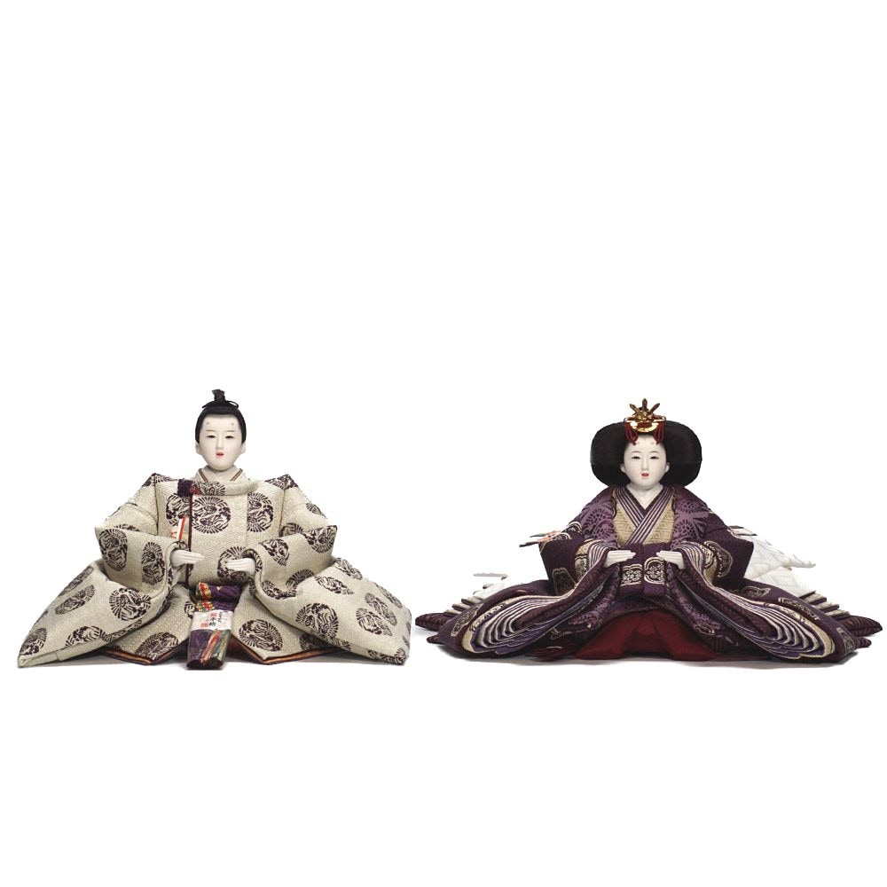 雛人形】京十番 有職(白・紫) 親王飾り | 望月龍翠作 ｜雛人形・五月