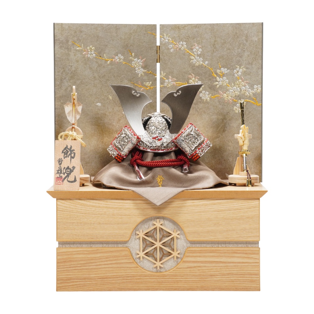【五月人形】《限定品》五分之一 純白之竹雀 兜収納飾り | 雄山作