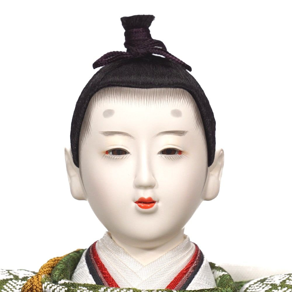 【雛人形】京十番 平安 小葵地松喰鶴丸文様 五人揃い二段飾り | 小出松寿作