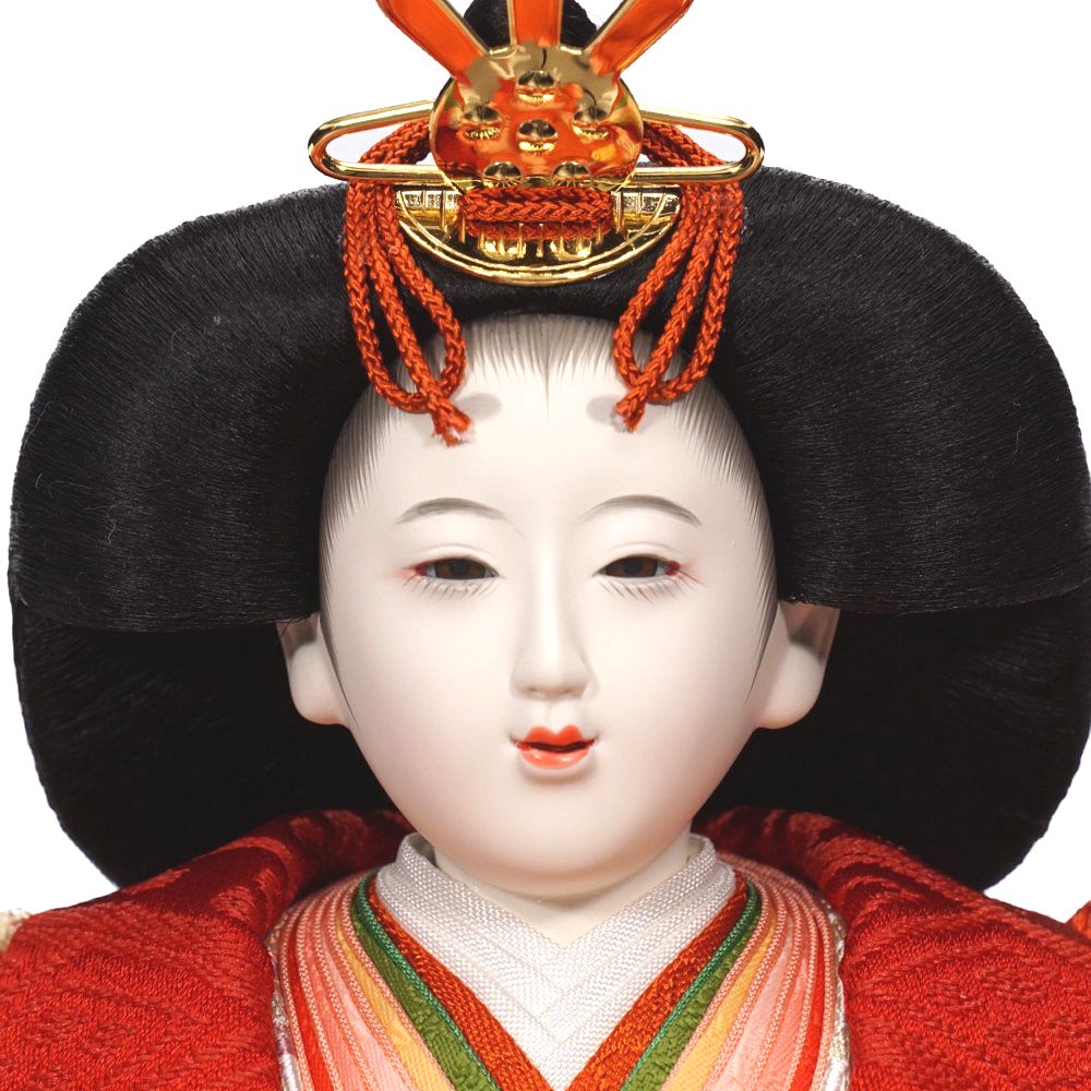 【雛人形】京十番 平安 小葵地松喰鶴丸文様 五人揃い二段飾り | 小出松寿作