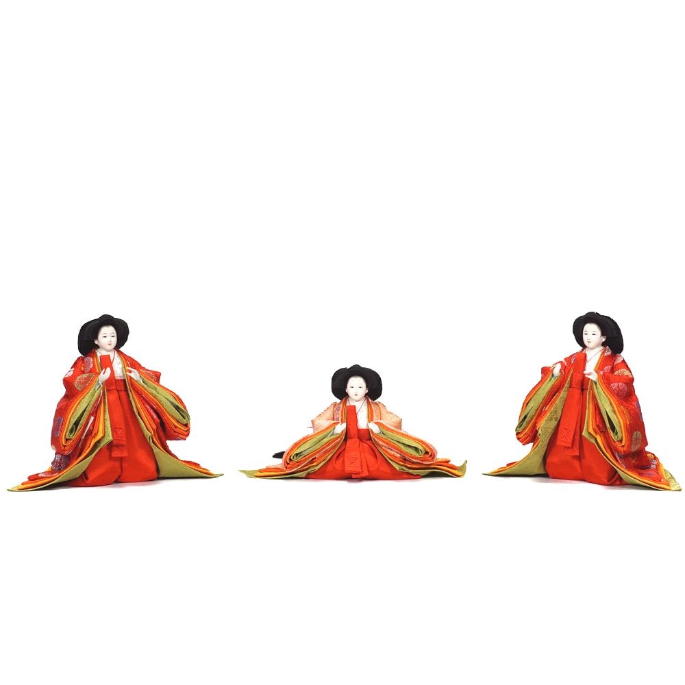 【雛人形】京十番 平安 小葵地松喰鶴丸文様 五人揃い二段飾り | 小出松寿作