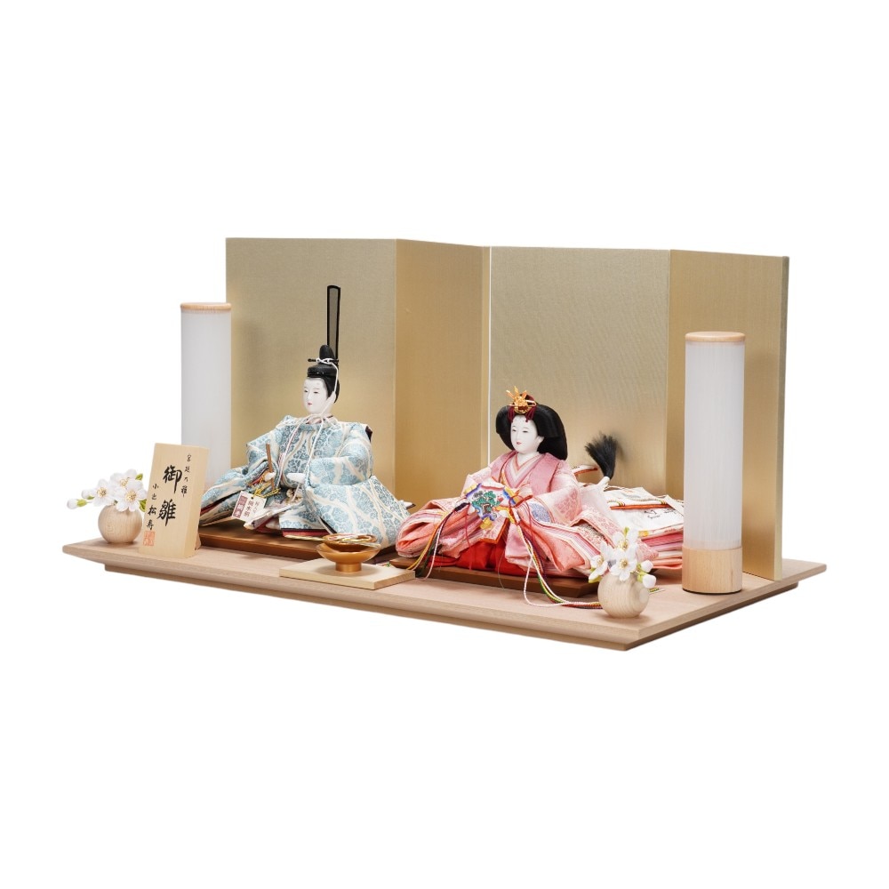 【雛人形】京十一番 高雄 雲立涌文様(浅葱) 親王飾り | 小出松寿作
