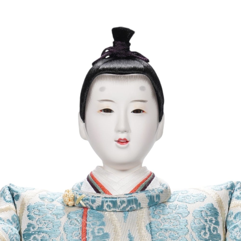 【雛人形】京十一番 高雄 雲立涌文様(浅葱) 親王飾り | 小出松寿作
