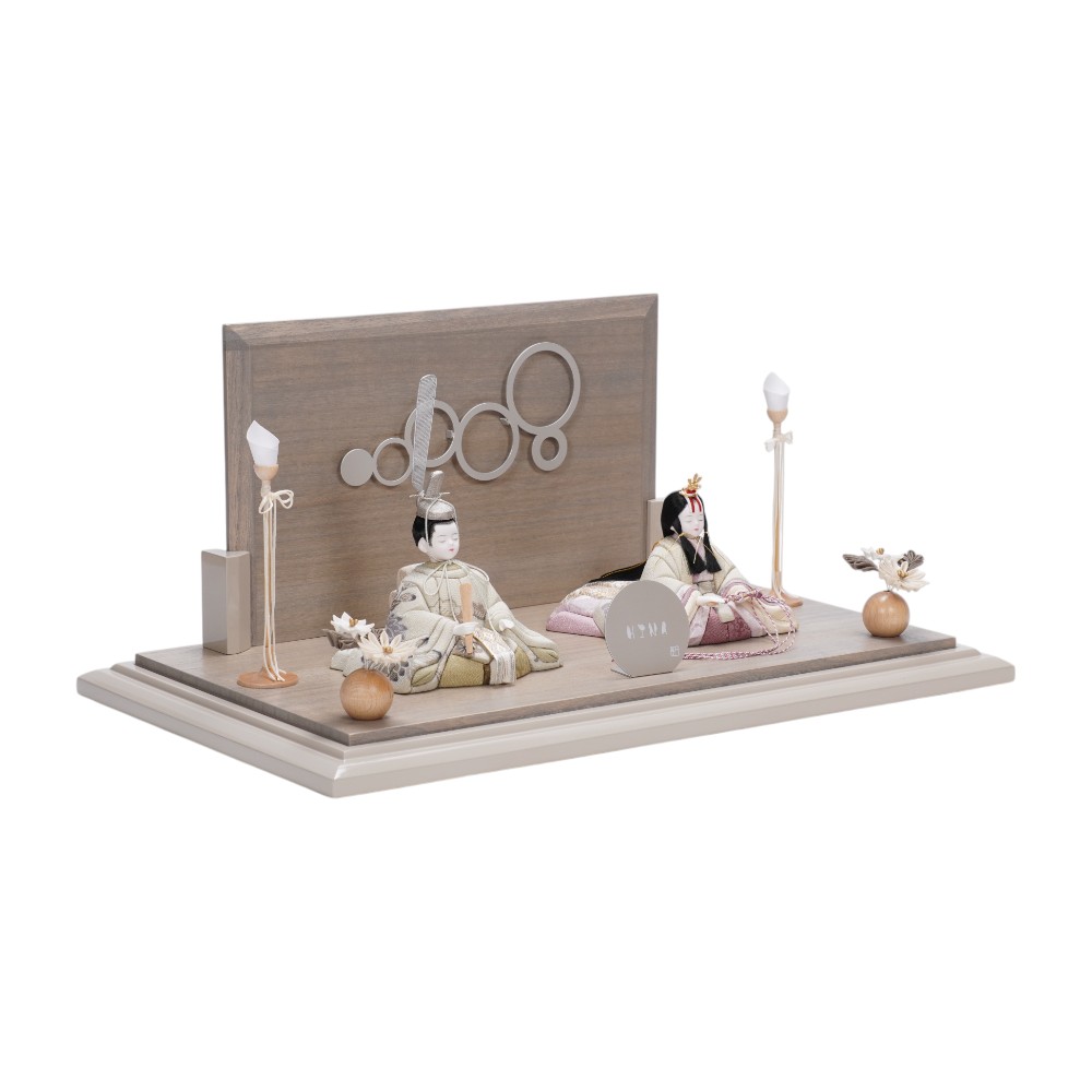 【木目込み雛人形】スタイリッシュひな 正絹友禅 親王飾り | 木村一秀作