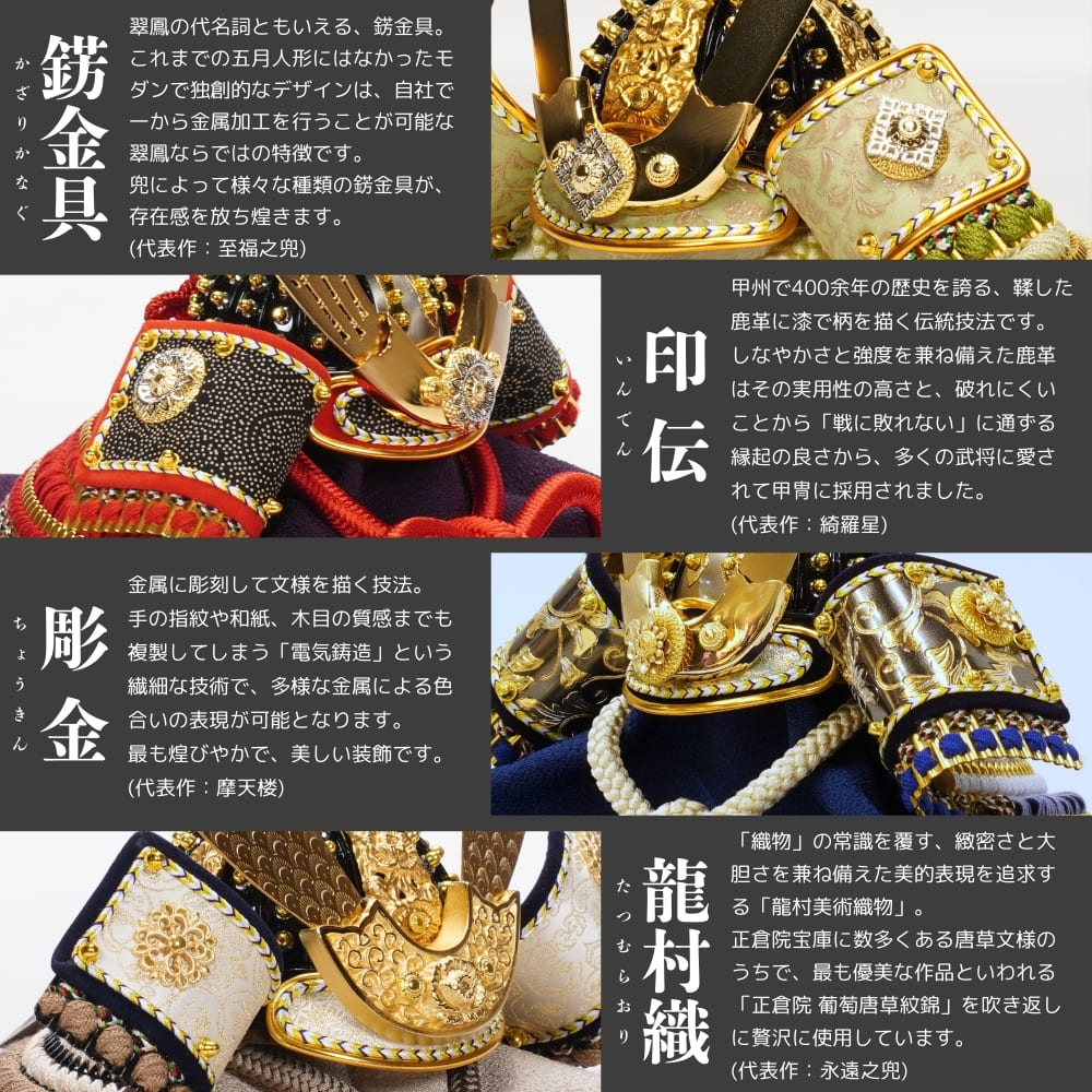 【五月人形】8号 綺羅星 赤糸威 兜飾り | 翠鳳作