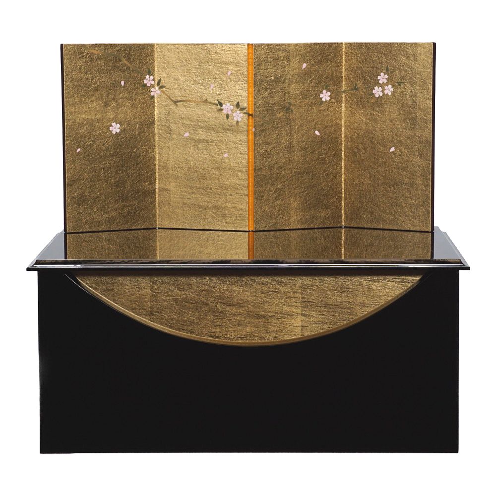 「葵」 麻の葉に刺繍桜(紺×紫) 双子飾り〈柴田家千代作〉[243-125] 雛人形 柴田 家 千代 葵の通販