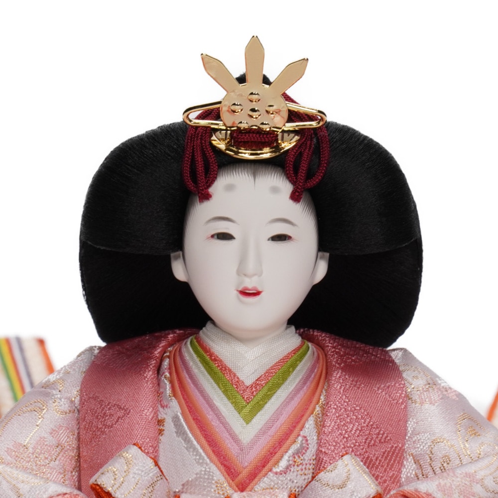 【雛人形】京十一番 金彩京刺繍(上) 束ね熨斗に桜文様 親王飾り | 小出松寿作