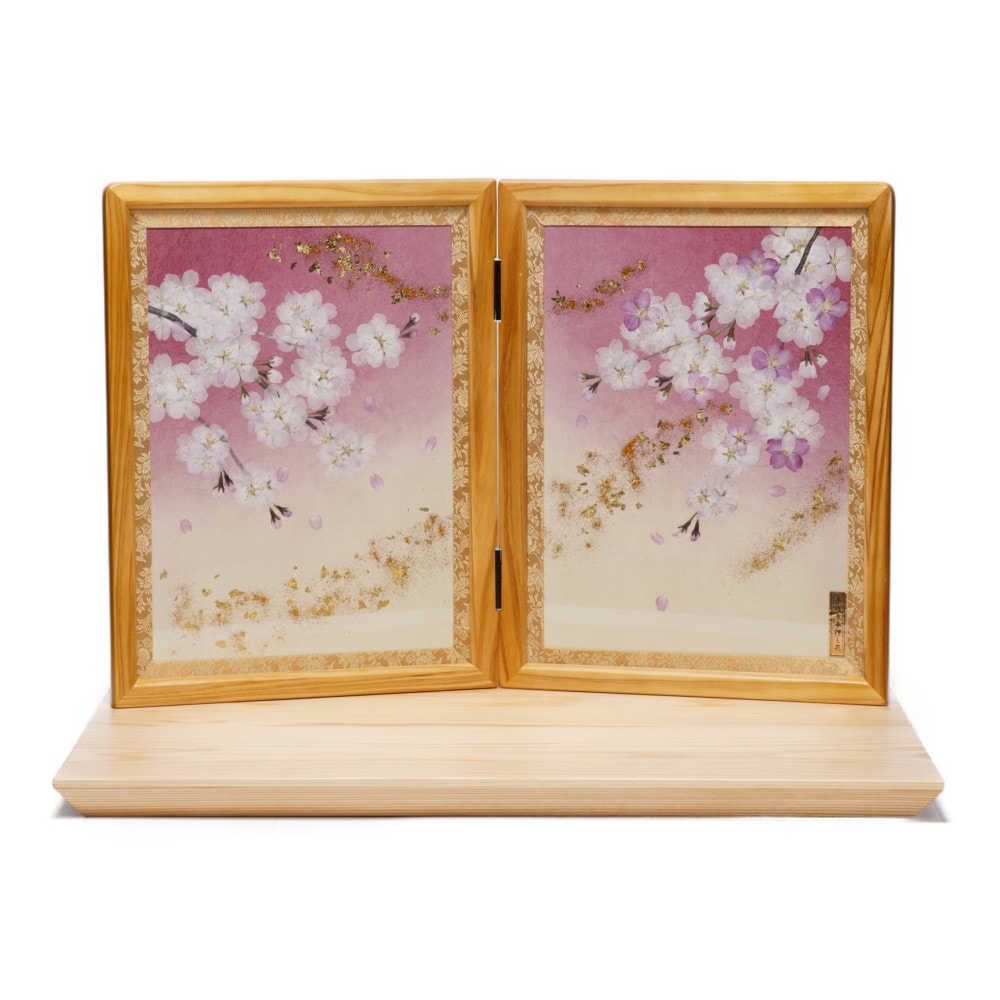 【雛人形】京十一番 金彩京刺繍(上) 束ね熨斗に桜文様 親王飾り | 小出松寿作