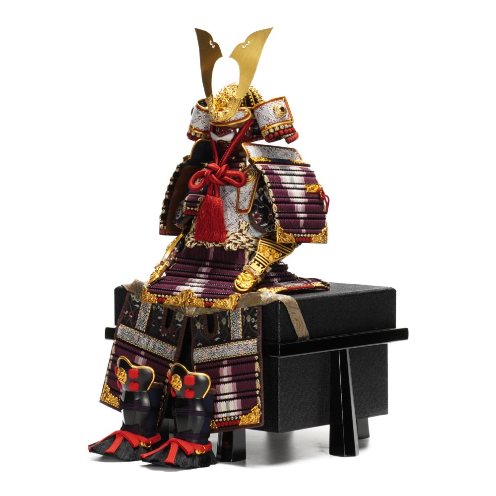 【五月人形】《限定品》7号 俊 紫糸沢瀉威(B) 鎧飾り | 雄山作