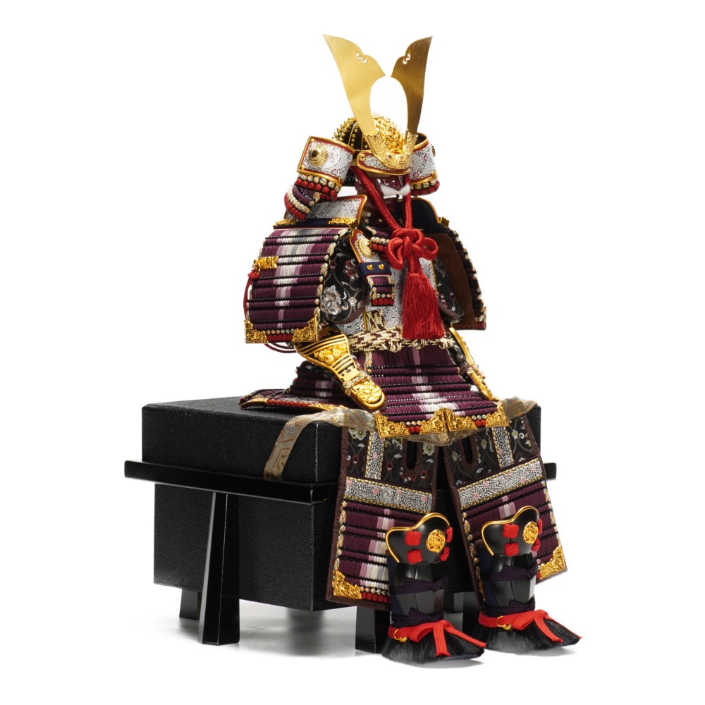 【五月人形】《限定品》7号 俊 紫糸沢瀉威(B) 鎧飾り | 雄山作