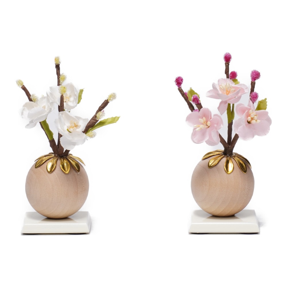 雛人形】三寸 おぼこ雛 宝尽くし文様 親王飾り〈小出松寿作〉[243-154