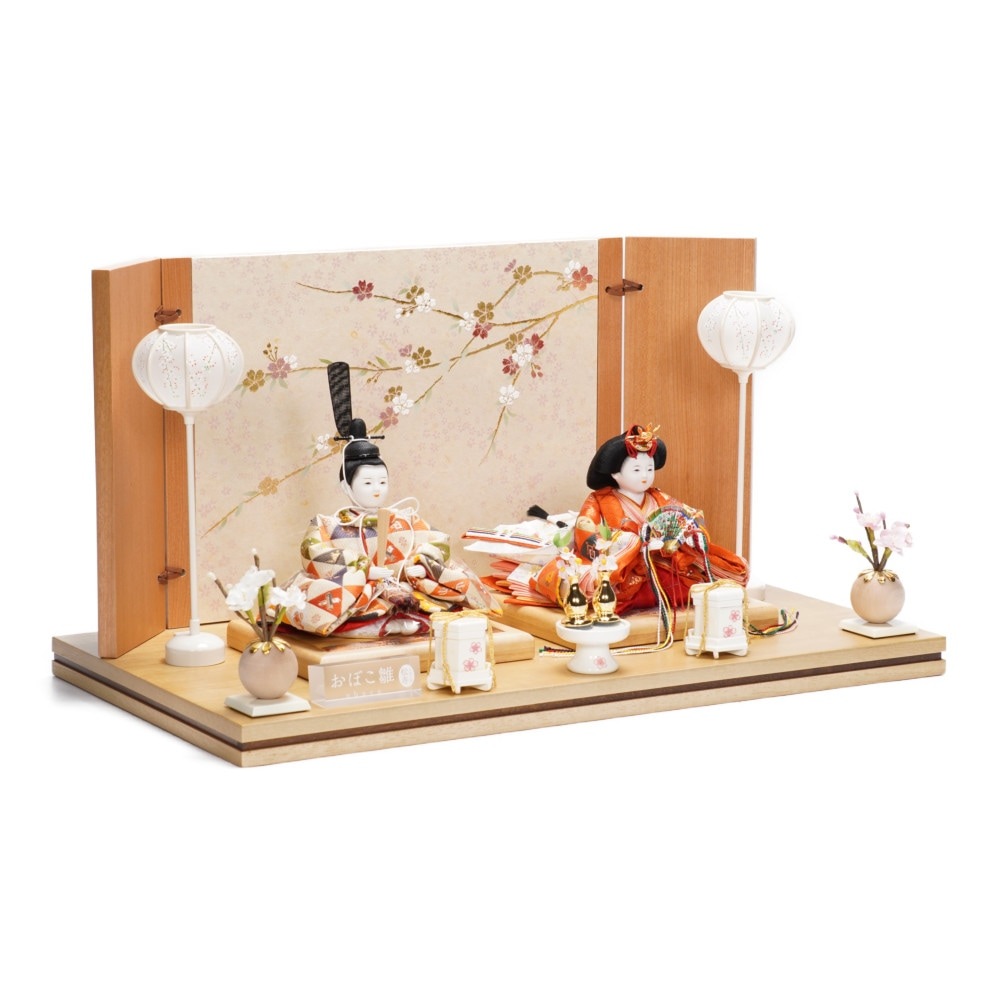 雛人形　松寿作　親王飾り 雛人形】三寸 おぼこ雛 宝尽くし文様 親王飾り〈小出松寿作