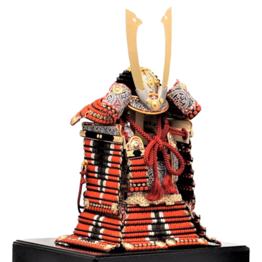 雄山作　豪華な五月人形 武士の鎧（人形の吉藤） 五月人形】正絹茶絲裾濃縅 鎧5号床飾り 雄山作 | 雛人形（ひな人形