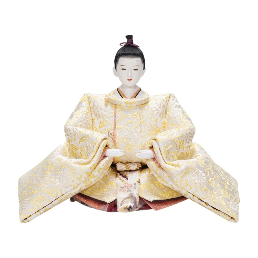 【雛人形】京十一番 高雄 牡丹唐草文様(黄×桃) 親王飾り | 小出松寿作
