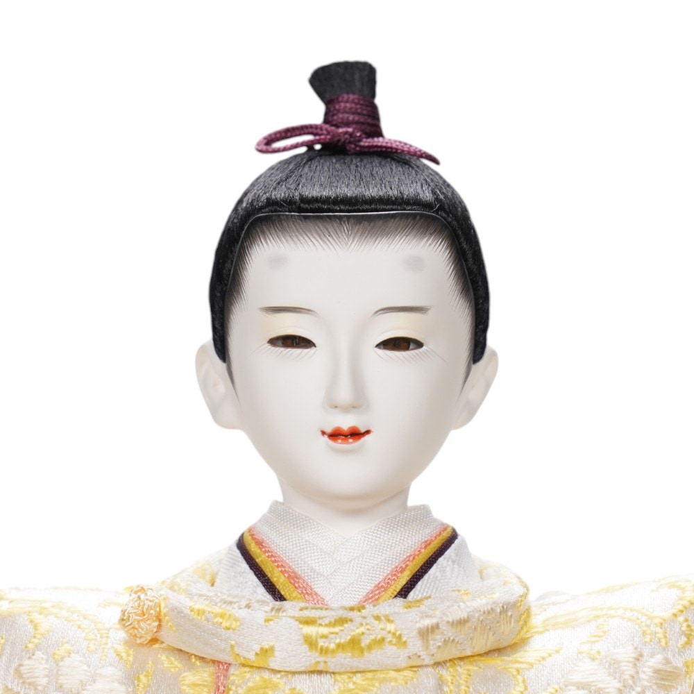 【雛人形】京十一番 高雄 牡丹唐草文様(黄×桃) 親王飾り | 小出松寿作