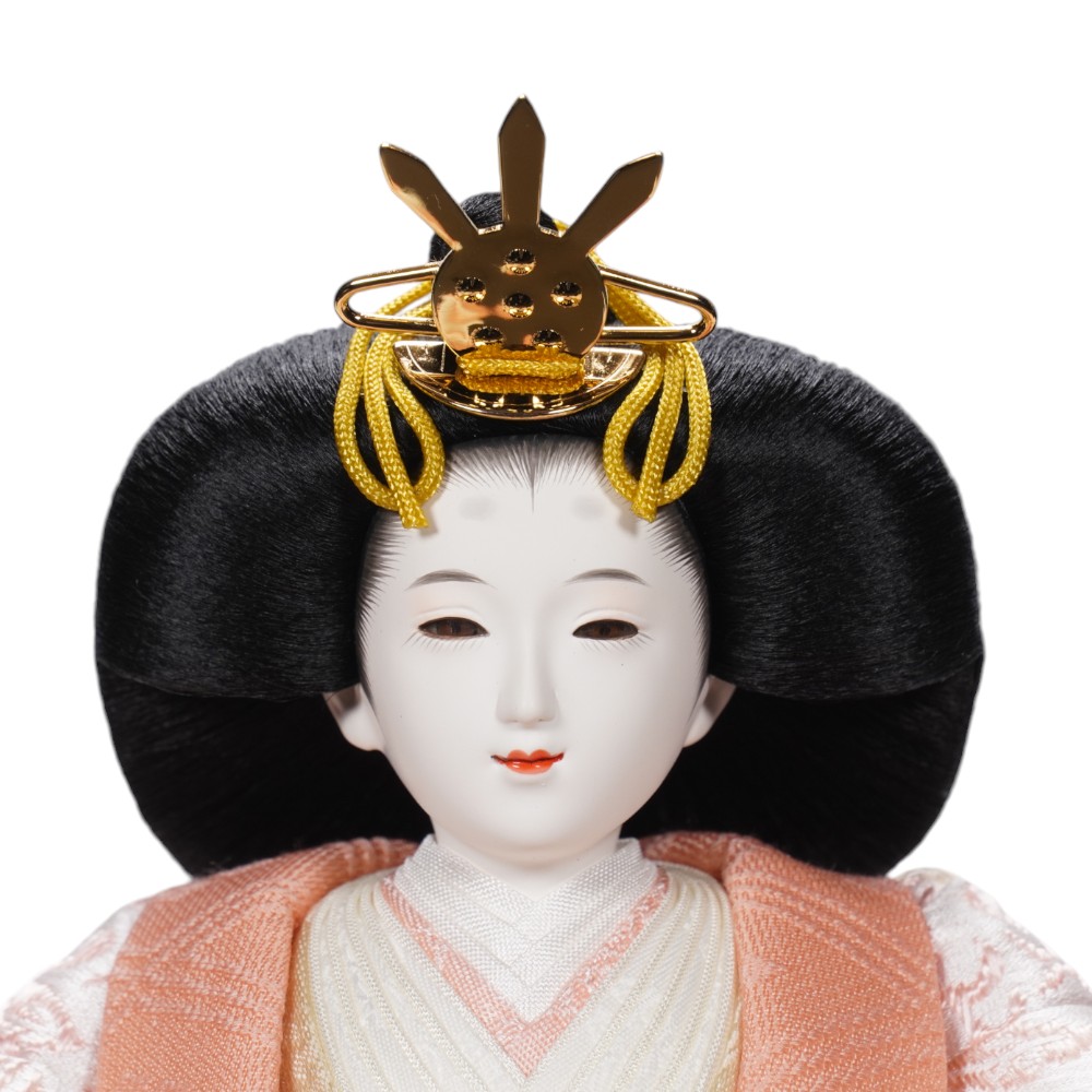 【雛人形】京十一番 高雄 牡丹唐草文様(黄×桃) 親王飾り | 小出松寿作