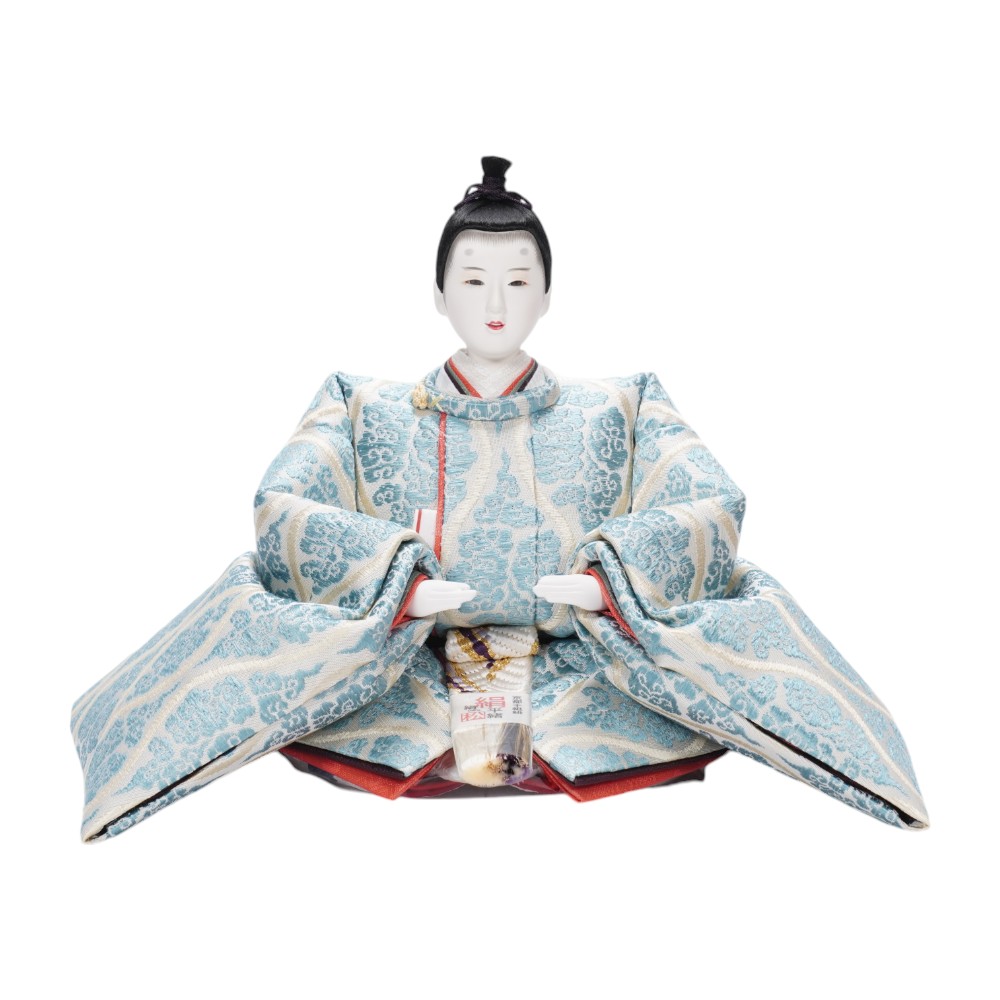 【雛人形】京十一番 高雄 雲立涌文様(浅葱) 親王飾り | 小出松寿作