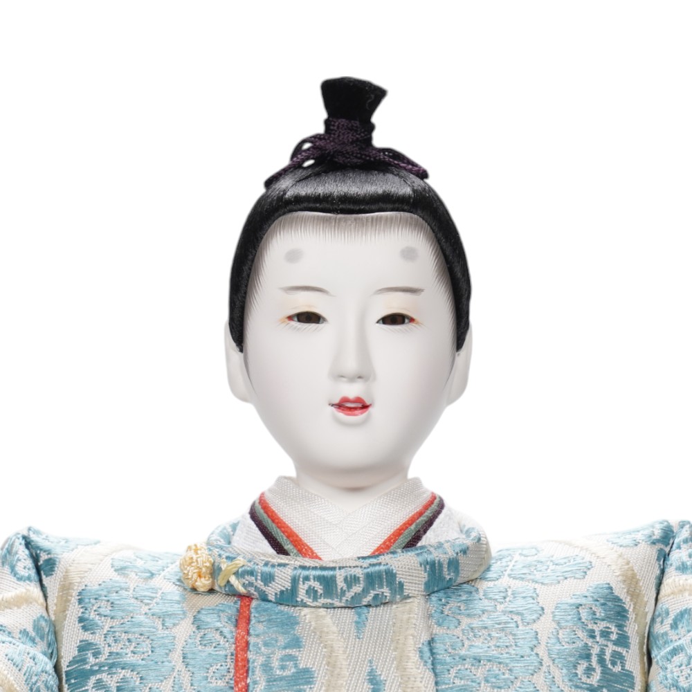 【雛人形】京十一番 高雄 雲立涌文様(浅葱) 親王飾り | 小出松寿作