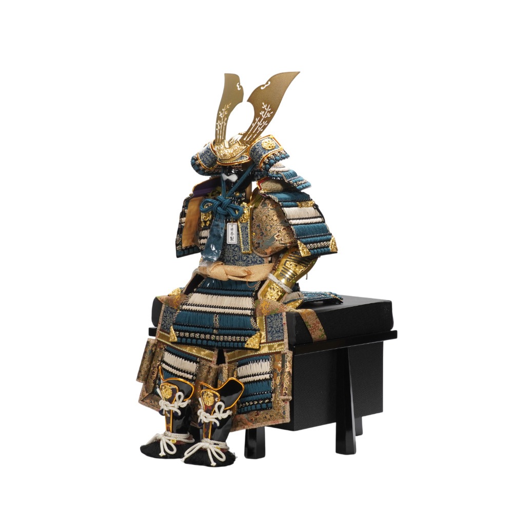 五月人形】《限定品》10号 永遠之鎧 青緑中ベージュ威 鎧飾り | 翠鳳作