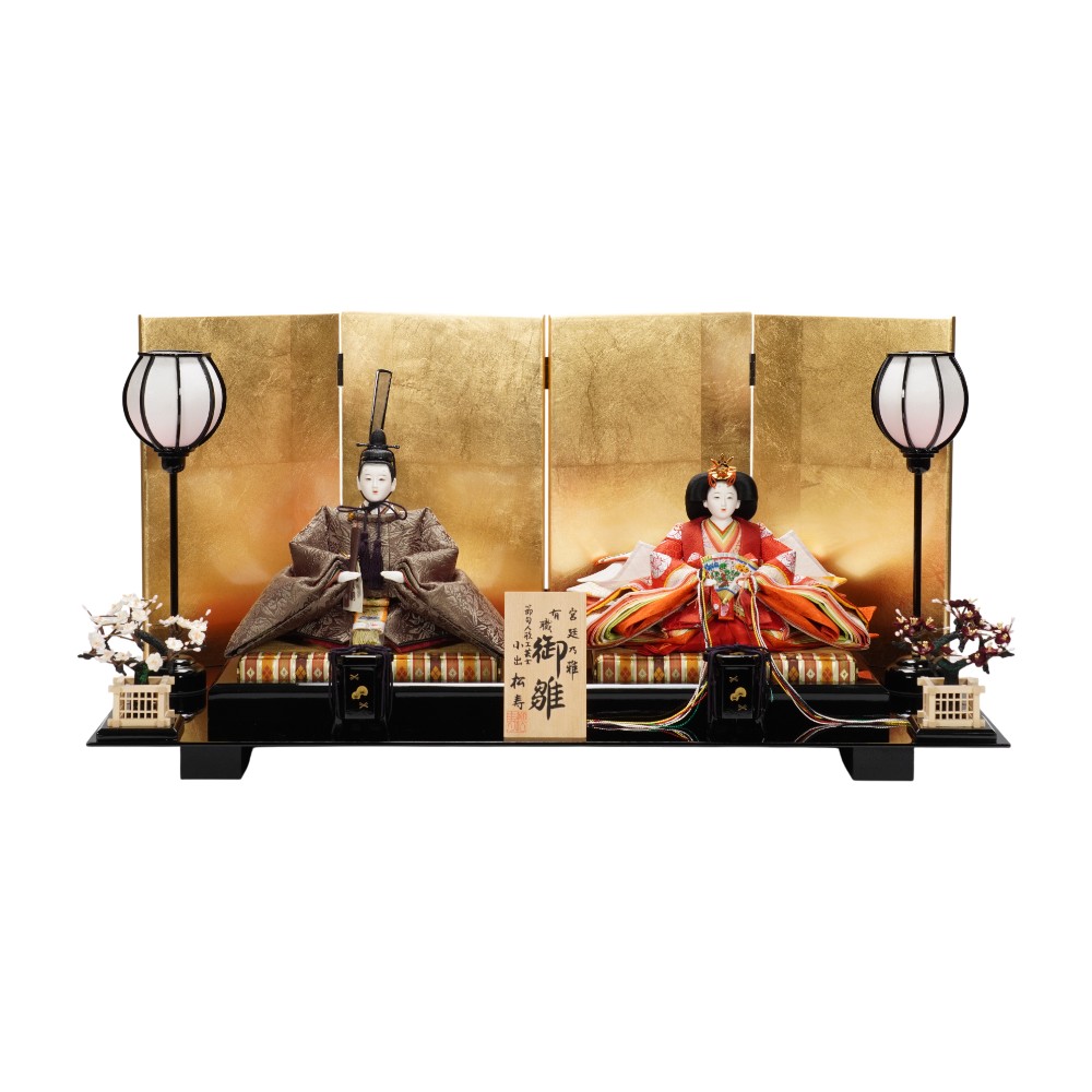 【雛人形】京十番 貴船 麹塵 桐竹鳳凰文様 親王飾り | 小出松寿作