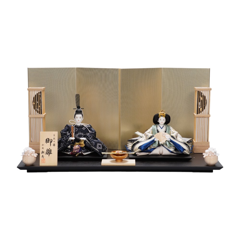 【雛人形】京十二番 平安 横段菱小市松寄せ文様 親王飾り | 小出松寿作