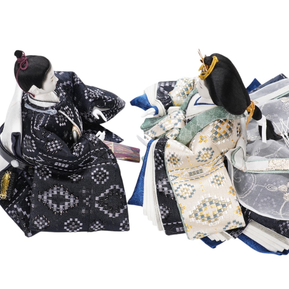 【雛人形】京十二番 平安 横段菱小市松寄せ文様 親王飾り | 小出松寿作