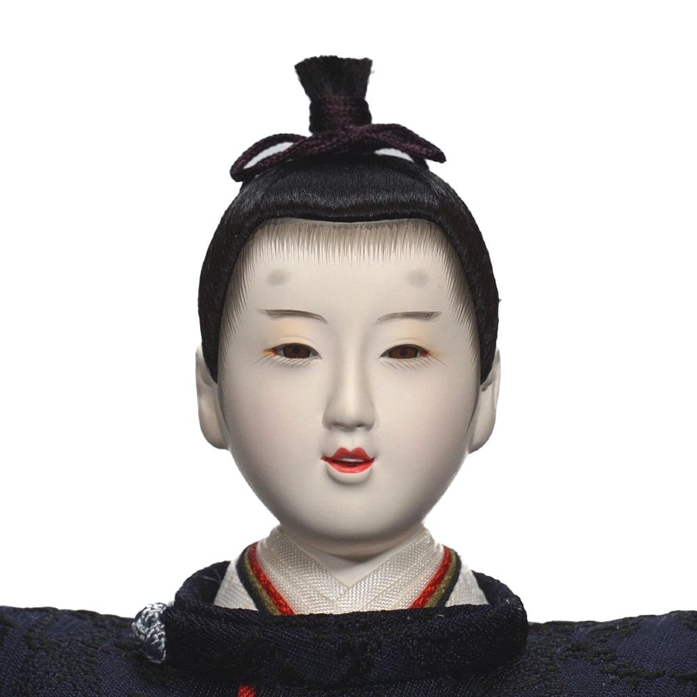 【雛人形】京十一番 平安 雲鶴文様(紺) 親王揃い収納飾り | 小出松寿作