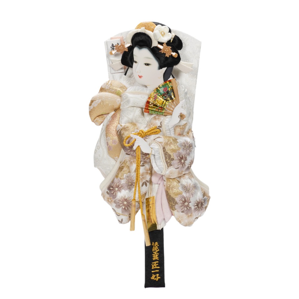 【羽子板】13号 刺繍 誰が袖(白)〈匠一好作〉[262-001]