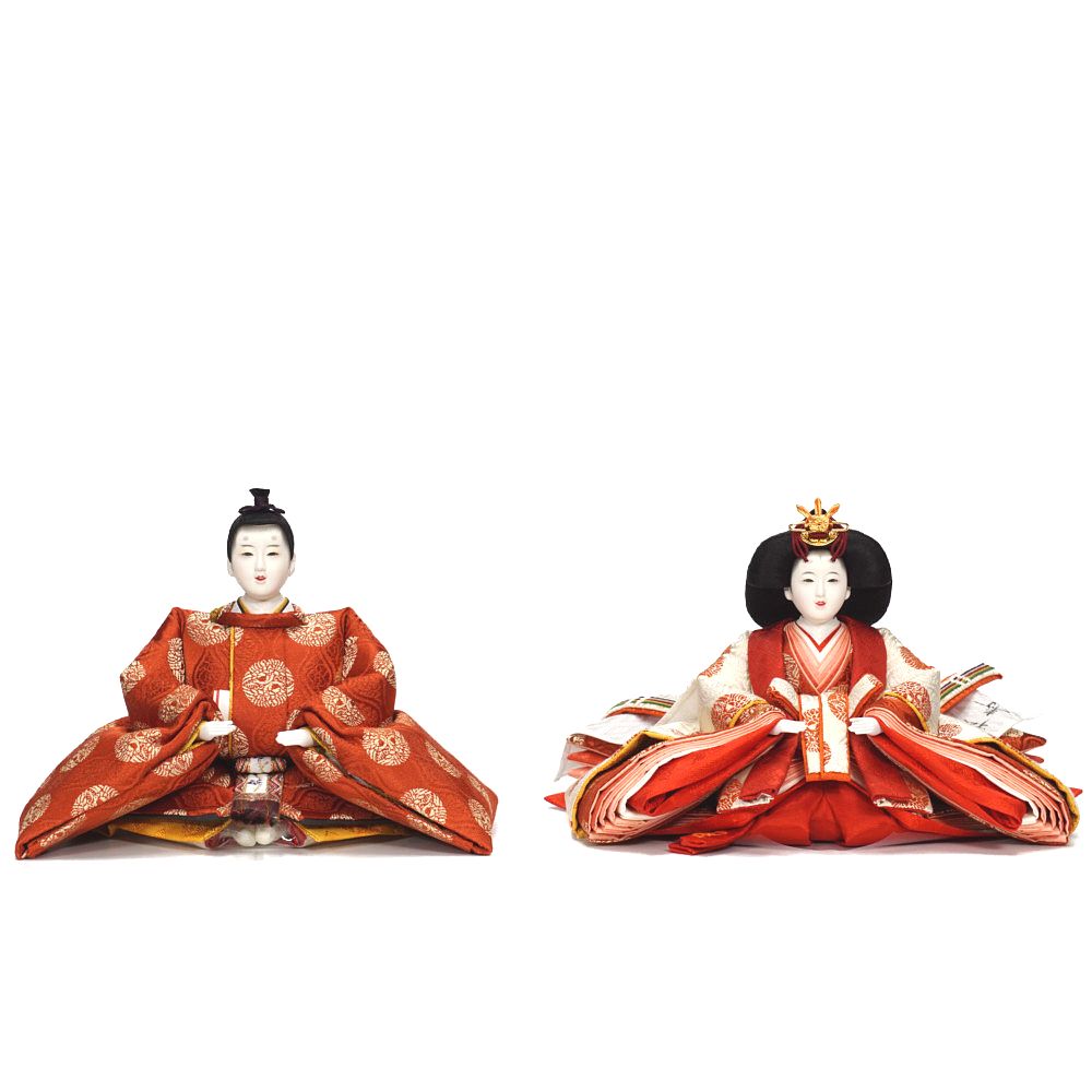 【雛人形】京十一番 平安 雲立涌向鶴文様 親王揃い収納飾り | 小出松寿作