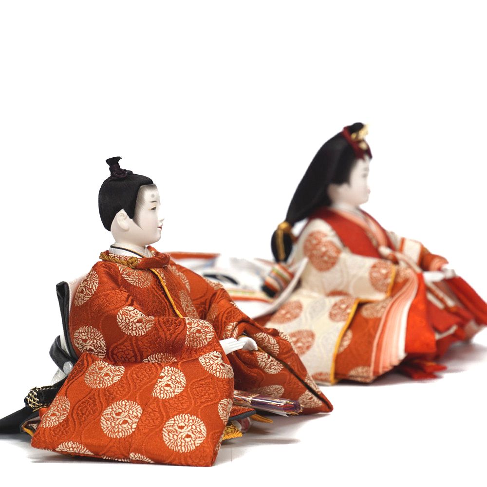 【雛人形】京十一番 平安 雲立涌向鶴文様 親王揃い収納飾り | 小出松寿作