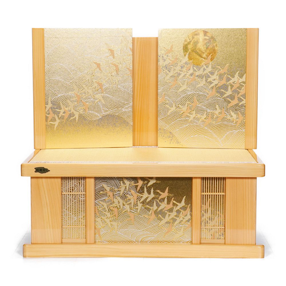 【雛人形】京十一番 平安 雲立涌向鶴文様 親王揃い収納飾り | 小出松寿作