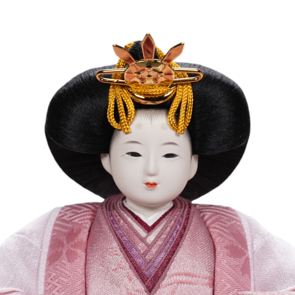 【雛人形】「葵」 桜ちらし刺繍(白・ピンク) 親王飾り〈柴田家千代作〉[253-100]