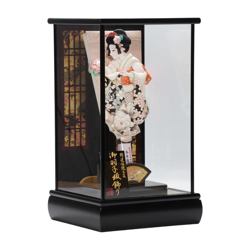 【羽子板】10号 杏 友禅(白)〈摩耶作〉[262-003]